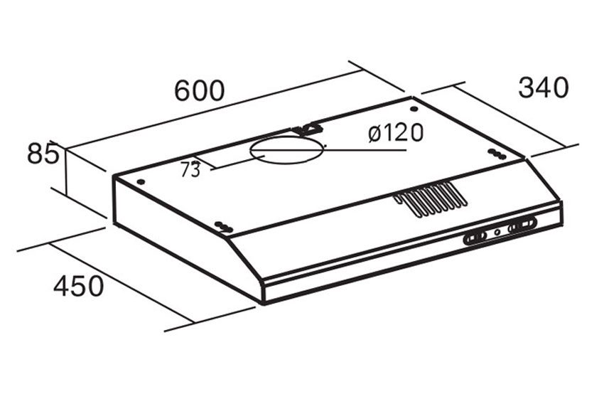 Cấu tạo máy hút mùi Cata LF-2060 WH