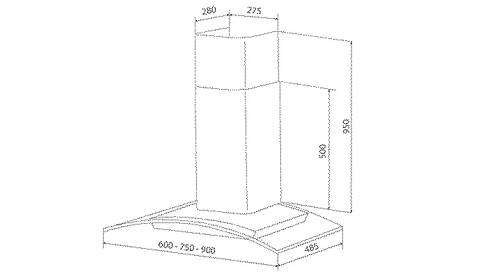 Máy hút khói khử mùi Malloca MC 9064 NEW