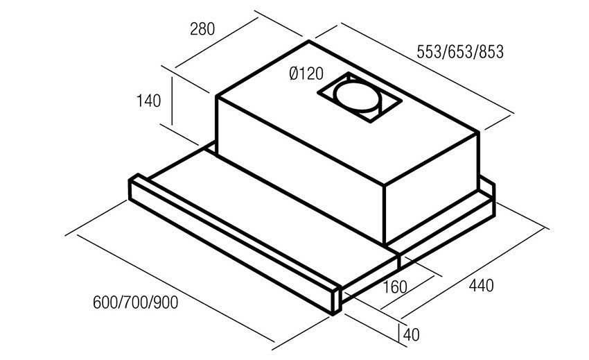 Máy hút mùi Nodor EXTENDER GLASS 700 - Hàng chính hãng