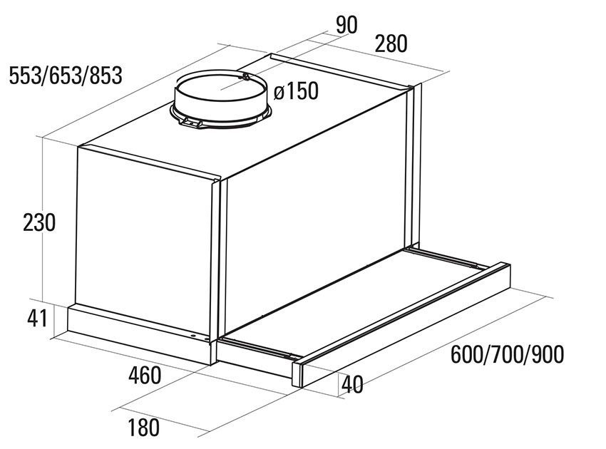 Máy hút mùi Nodor EXTENDER PLUS INOX 700 - Hàng chính hãng