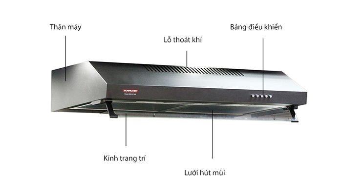 Máy hút mùi Sunhouse SHB6118B - Hàng chính hãng