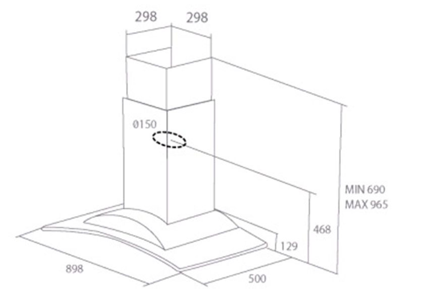 Máy hút khói khử mùi Torino IGLOONG1S40TCLC2HIX90 - Hàng chính hãng