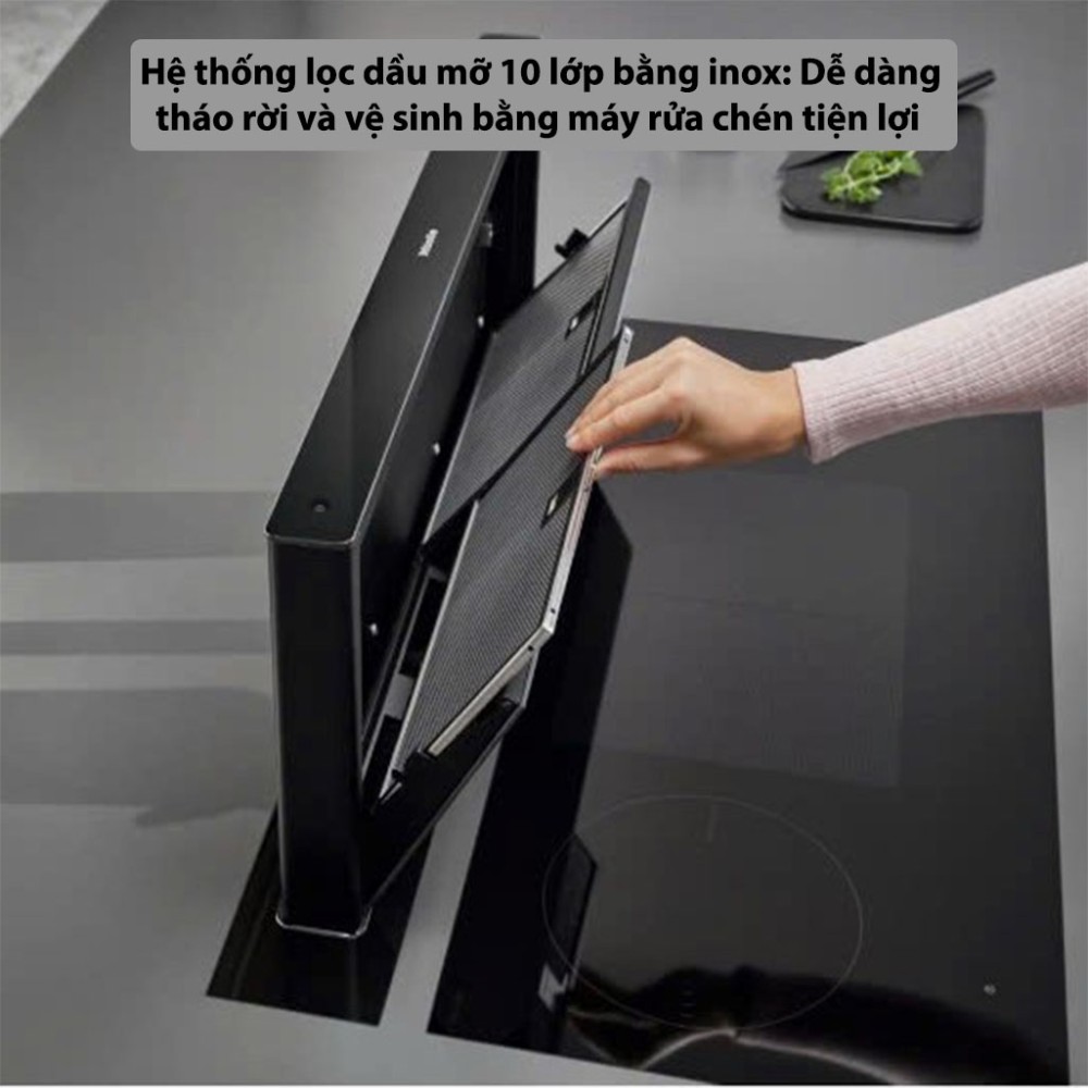 Máy hút mùi âm bàn Miele DAD 4841 Black Levantar - Hàng chính hãng