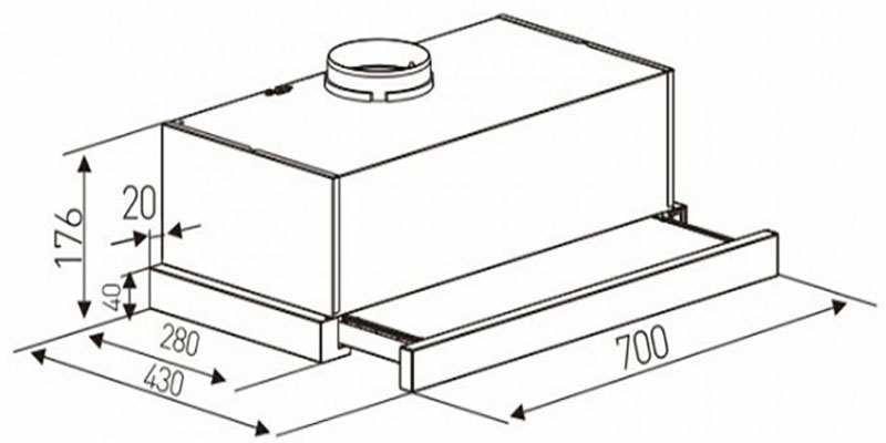 Máy hút mùi âm tủ Arber AB700KB - Hàng chính hãng
