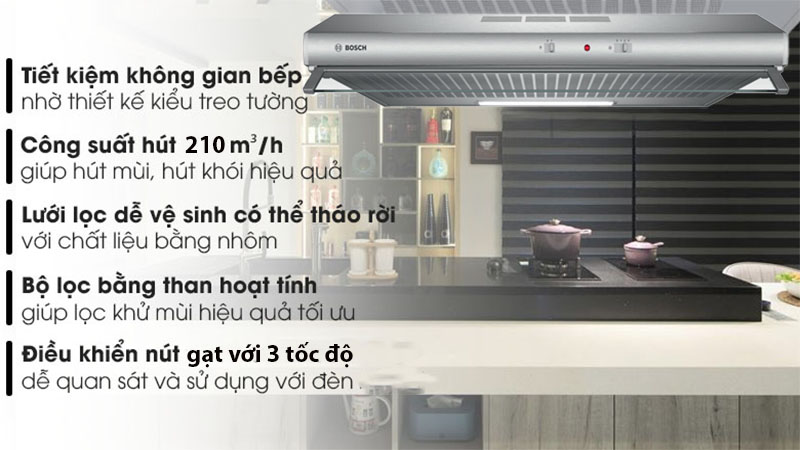 Máy hút mùi âm tủ Bosch DHU935HB - Hàng chính hãng