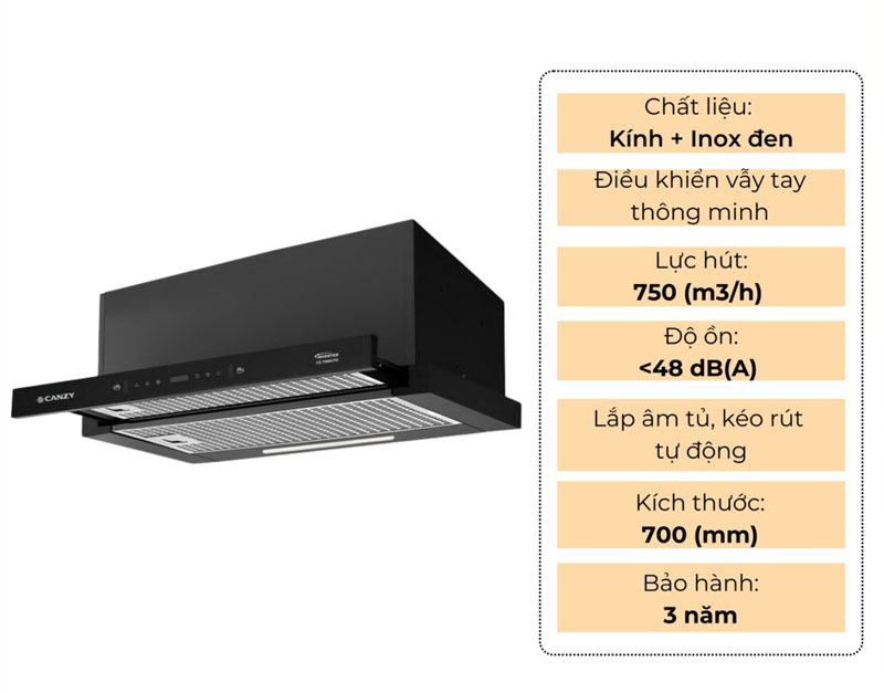 Máy hút mùi âm tủ Canzy CZ-700AUTO  - Hàng chính hãng