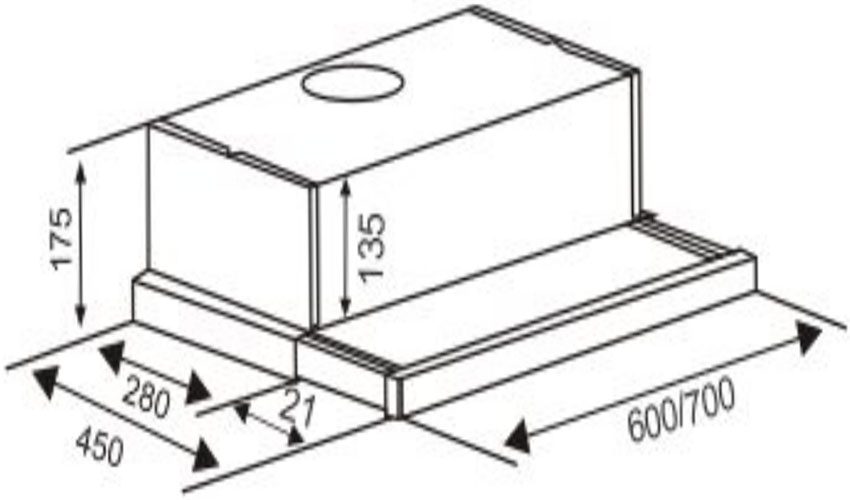 Máy hút mùi âm tủ Capri CR-602H - Hàng chính hãng