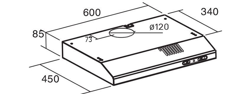 Máy hút mùi âm tủ Cata LF-2060 BK - Hàng chính hãng
