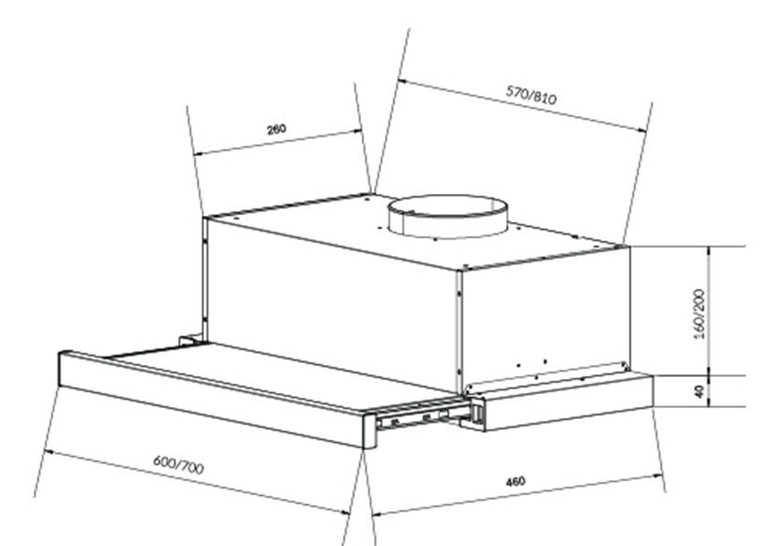 Máy hút mùi âm tủ Eurosun EH-60AF85 - Hàng chính hãng