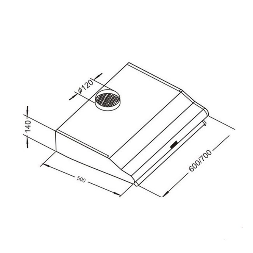 Kích thước của máy hút mùi âm tủ Eurosun EH-60C15B 