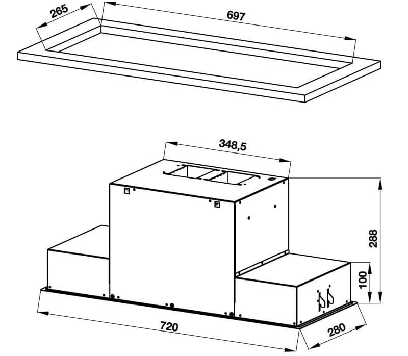 Máy hút mùi âm tủ Hafele HH-BI72A/533.80.027 - Hàng chính hãng