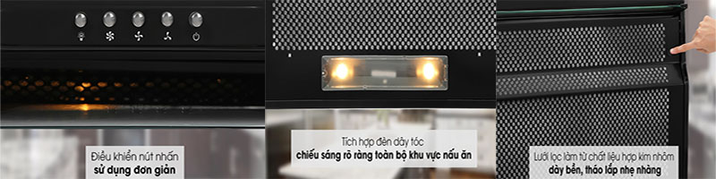 Máy hút mùi âm tủ Jenair 301-2M70BL - Hàng chính hãng