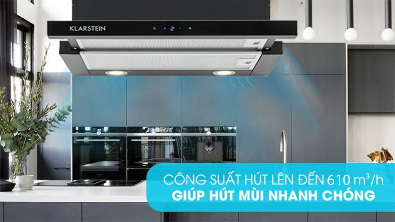 Công suất hút của Máy hút mùi Klarstein Vinea Unterbau