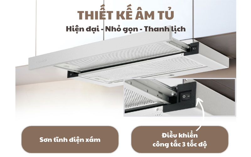 Máy hút mùi âm tủ Malloca MH-90SMC - Hàng chính hãng