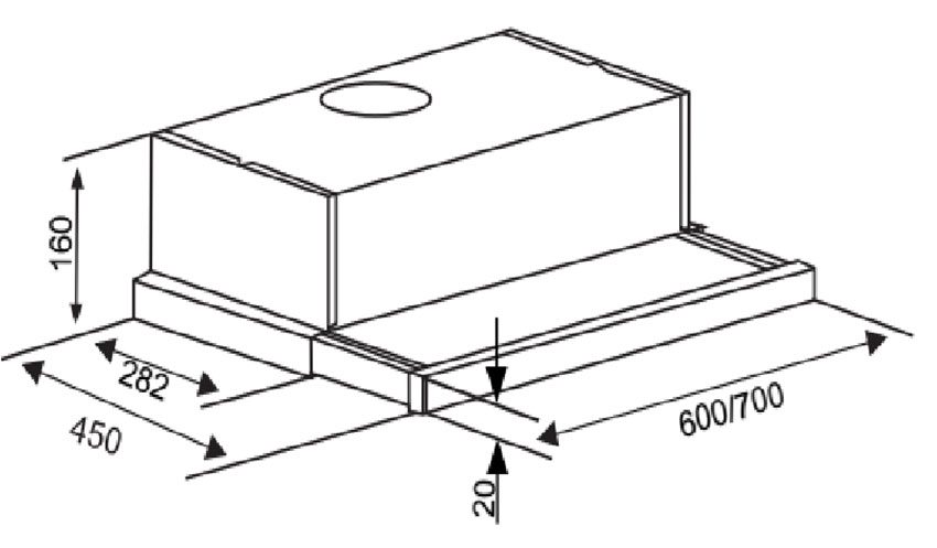 Máy hút mùi âm tủ Sevilla SV-600SYP - Hàng chính hãng