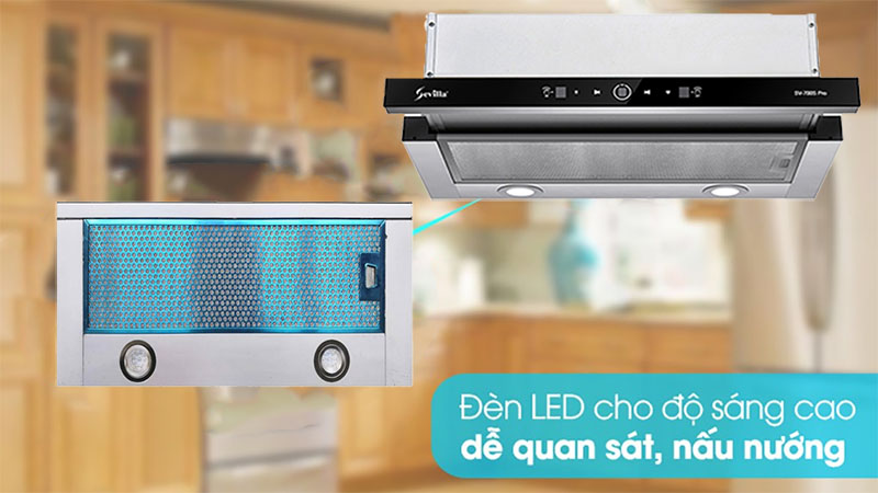 Máy hút mùi âm tủ Sevilla SV-700S/700B Pro - Hàng chính hãng