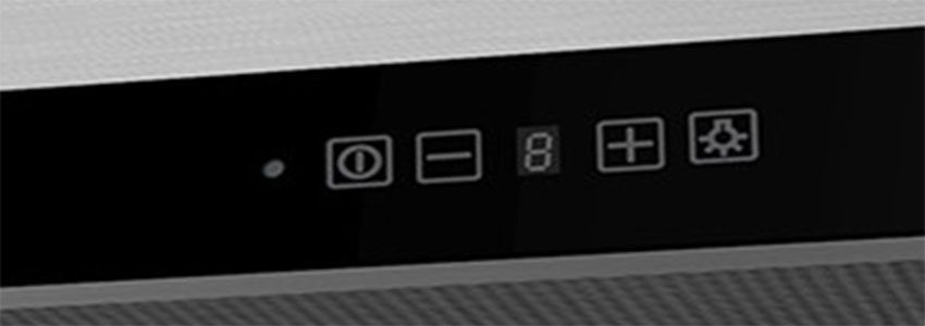Bảng điều khiển cảm ứng của máy hút mùi âm tủ Steiger Corona Touch 90 Black
