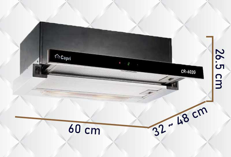 Máy hút mùi âm tủ Capri CR-602G - Hàng chính hãng