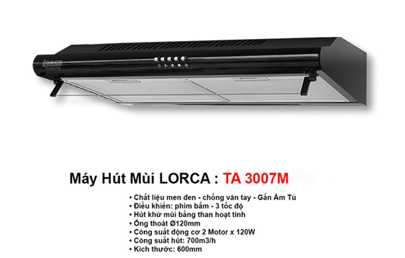 Máy hút mùi âm tủ Lorca TA-3007M - Hàng chính hãng