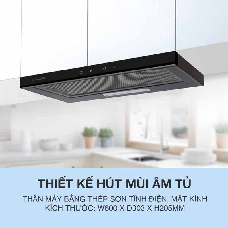 Máy hút mùi âm tủ Malloca MH-60BTC - Hàng chính hãng