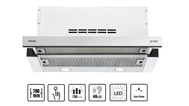 Thông số kỹ thuật của máy hút mùi âm tủ mùi Spelier SP670