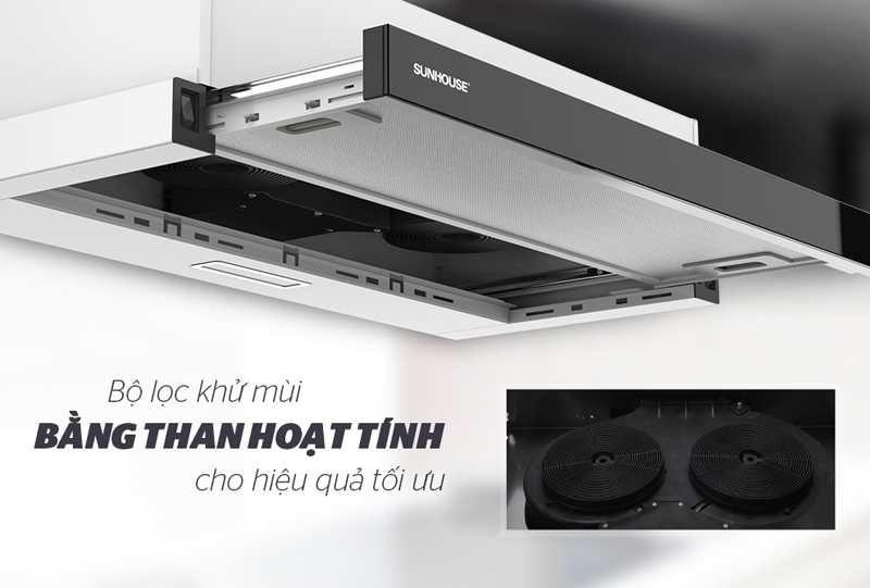 Có 2 chế độ là hút đẩy ra ngoài bằng đường ống thoát D120 hoặc khử mùi bằng than hoạt tính.