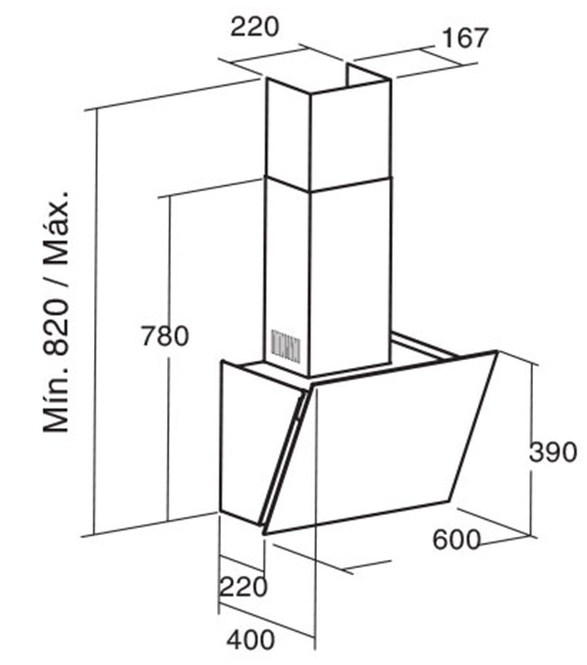Máy hút mùi áp tường Cata AVLAKI 600 XGBK - Hàng chính hãng