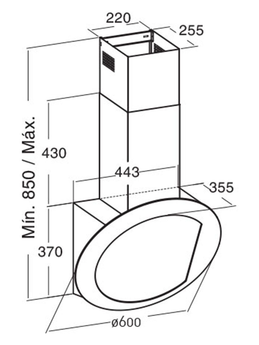 Máy hút mùi áp tường Cata PLANET 600XGBK - Hàng chính hãng