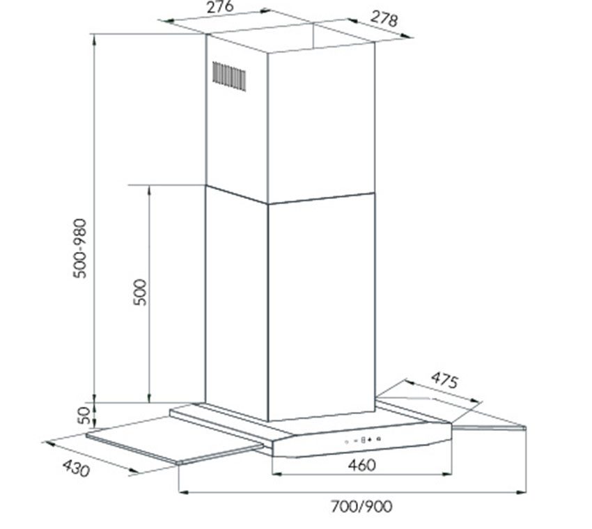 Máy hút mùi áp tường Eurosun EH-70AF82 - Hàng chính hãng