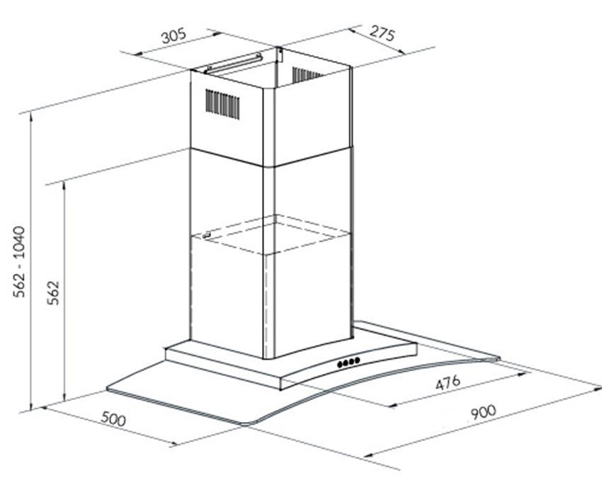 Máy hút mùi Eurosun EH-90AF81 - Hàng chính hãng