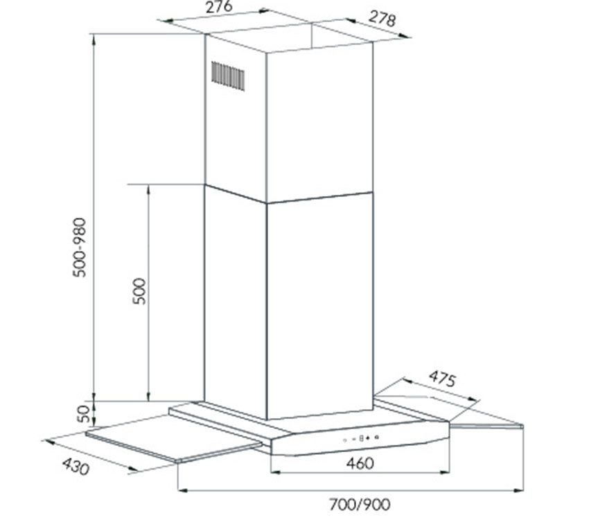 Máy hút mùi áp tường Eurosun EH-90AF82 - Hàng chính hãng