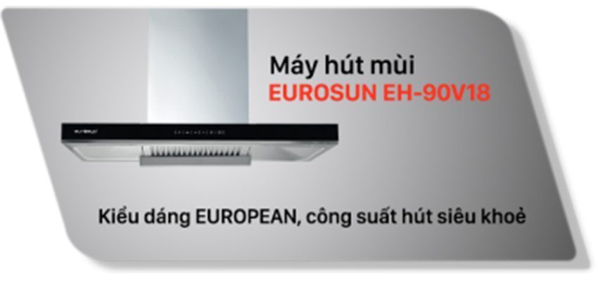 Máy hút mùi áp tường Eurosun EH-90V18 - Hàng chính hãng
