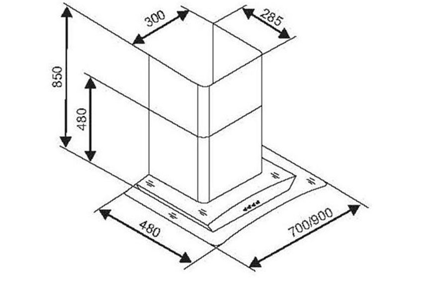 Máy hút mùi áp tường Sevilla SV-3388-90 - Hàng chính hãng