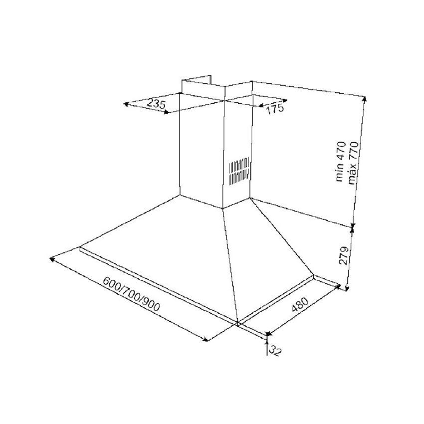 Máy hút mùi áp tường Teka DBB-70 - Hàng chính hãng