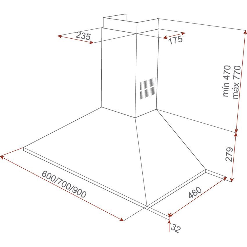 Máy hút mùi áp tường Teka DBB-90 - Hàng chính hãng