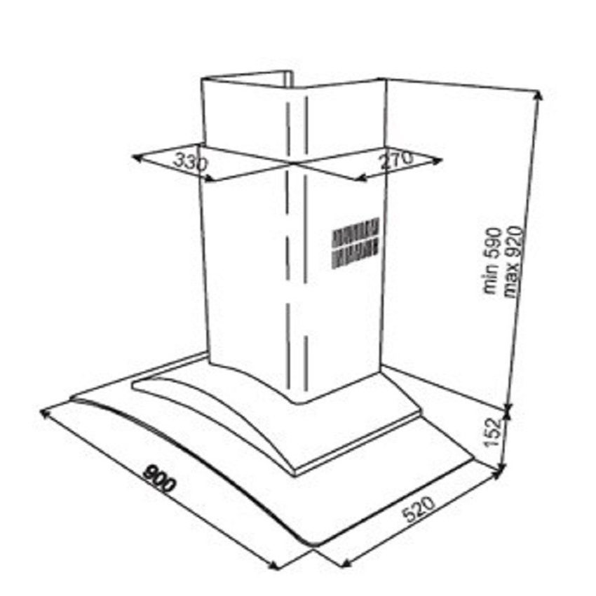 Máy hút mùi áp tường Teka DF-90 Glass - Hàng chính hãng