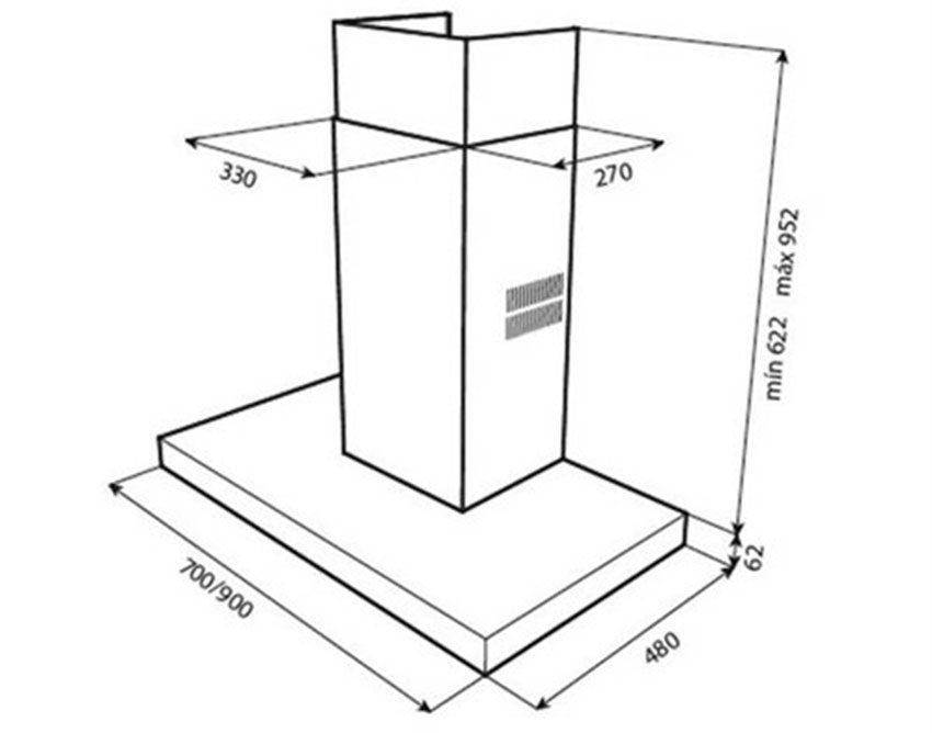 Máy hút mùi áp tường Teka DLH 986T - Hàng chính hãng