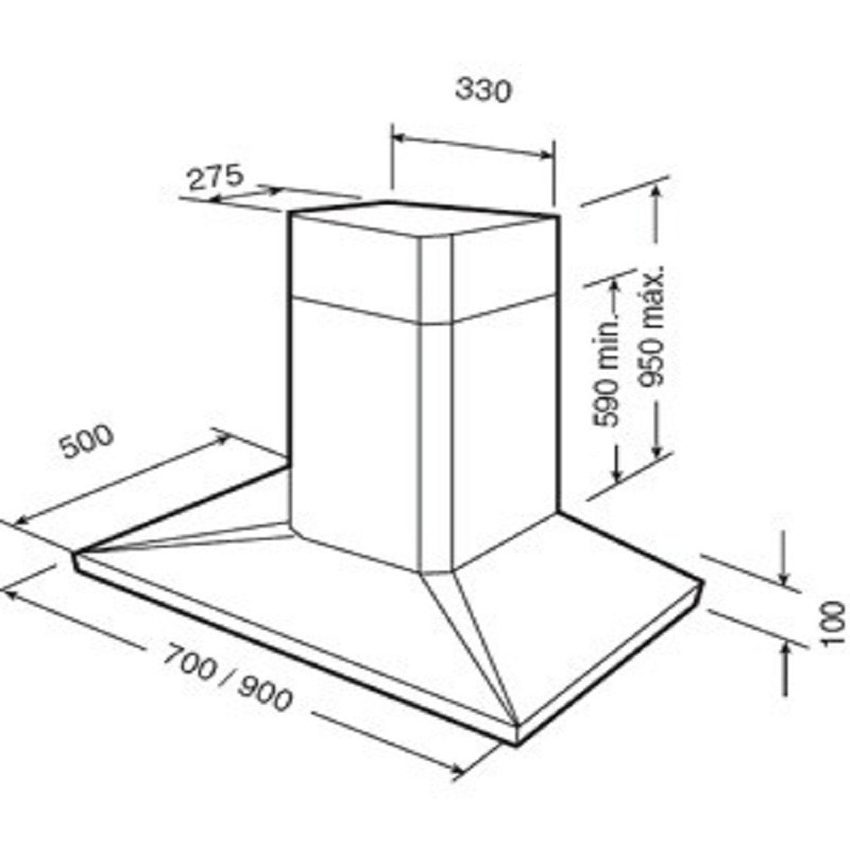 Máy hút mùi áp tường Teka DS-90 - Hàng chính hãng