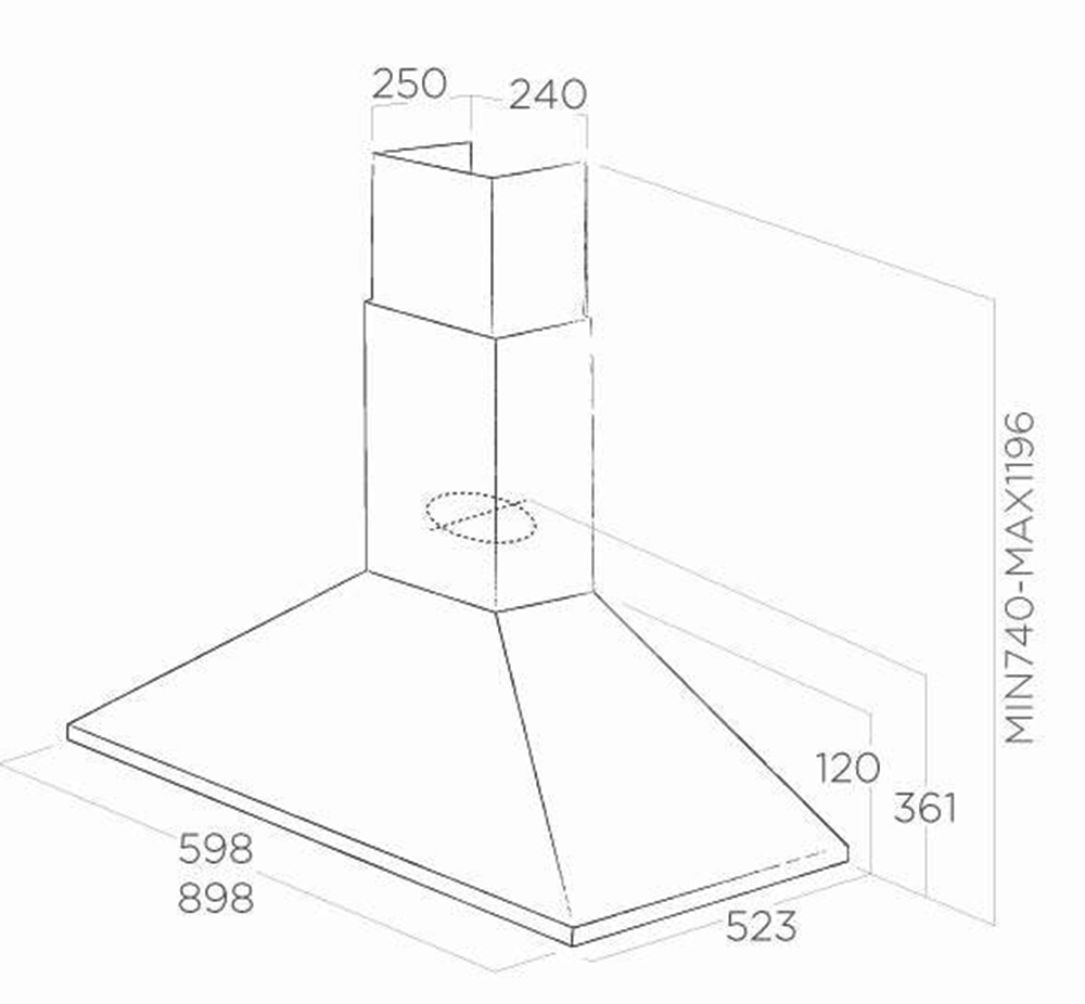 Máy hút mùi áp tường Elica CLAIRE IXBL/A/90 - Hàng chính hãng