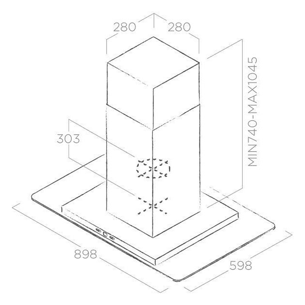 Máy hút mùi áp tường Elica TRIBE ISLAND IX/A/90X60 - Hàng chính hãng