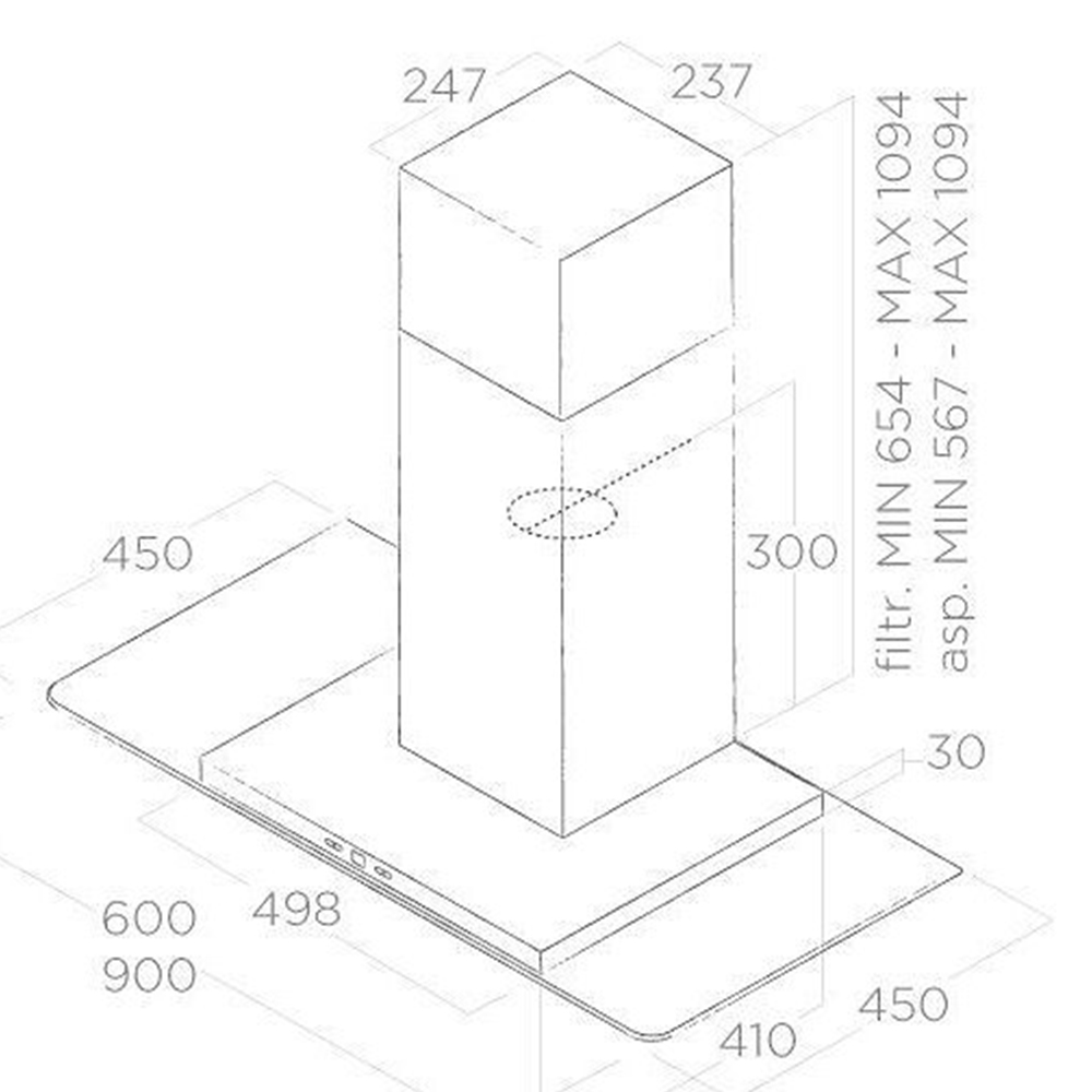 Máy hút mùi áp tường Elica TRIBE IX/A/60 - Hàng chính hãng