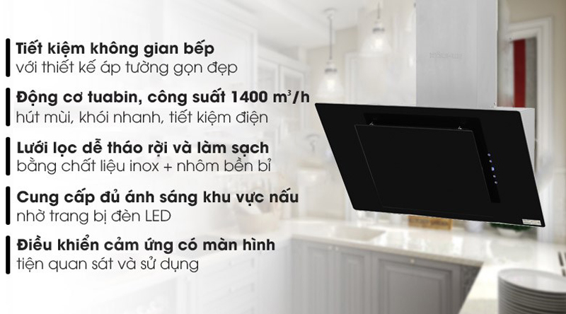 Đặc điểm nổi bật của máy hút mùi kính vát Kocher K-2080V