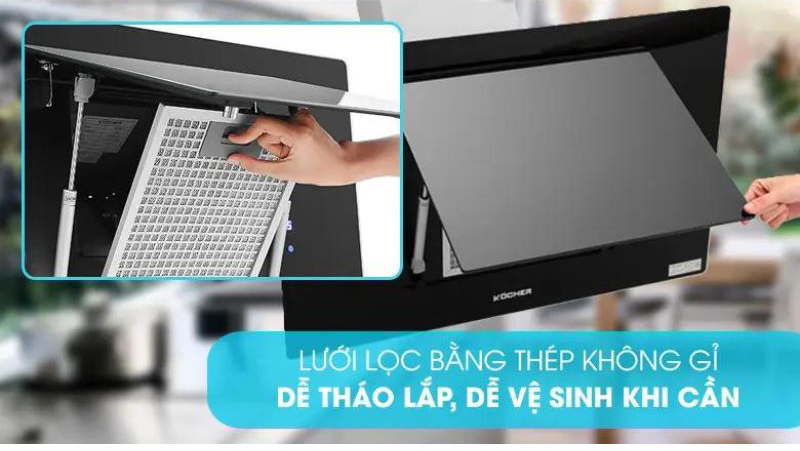 Lưới lọc mỡ bằng thép không gỉ và nhôm dễ dàng tháo rời để vệ sinh