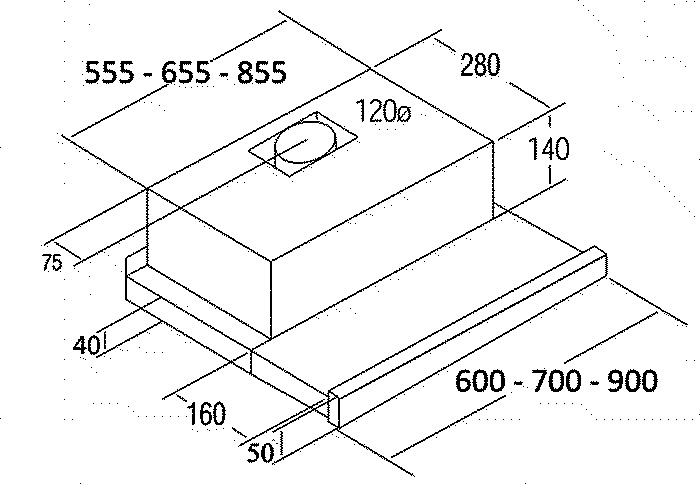 Máy hút mùi Cata TF 2003 Duralum 90 - Hàng chính hãng