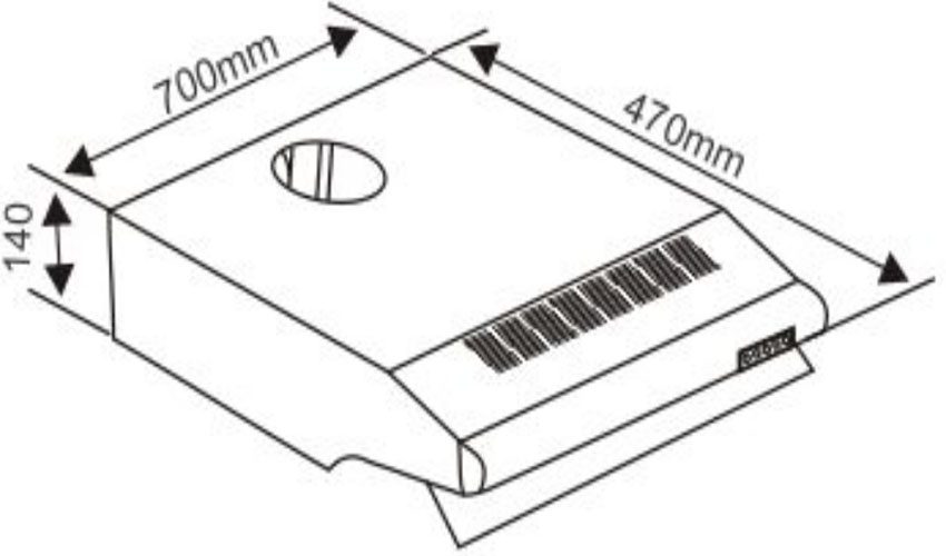 Kích thước của Máy hút mùi cổ điển Capri CR-170B 