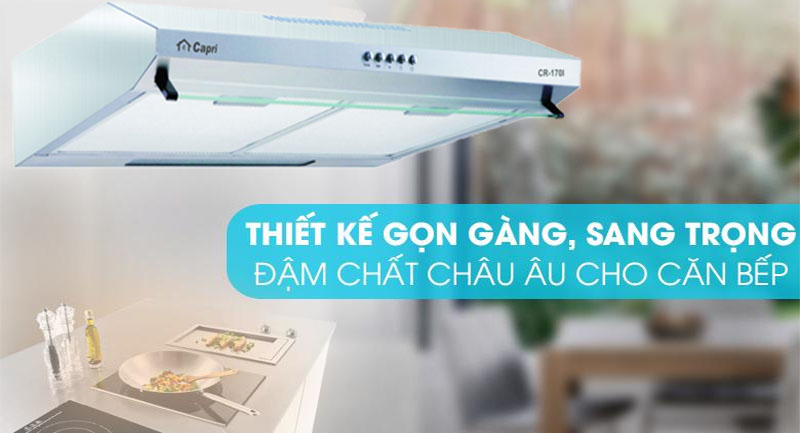 Thiết kế sang trọng của Máy hút mùi cổ điển Capri CR-170I