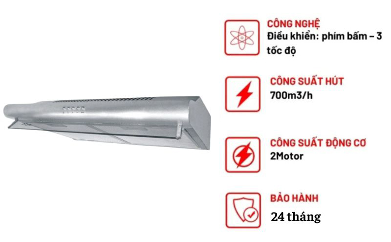 Máy hút mùi cổ điển Capri CR270B - Hàng chính hãng