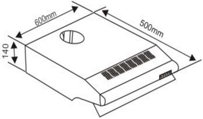 Kích thước của Máy hút mùi cổ điển Capri CR-60P