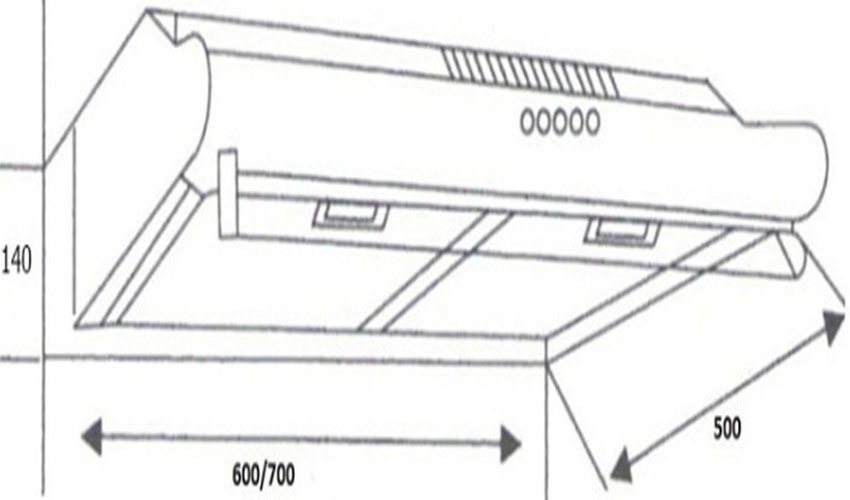 Kích thước của Máy hút mùi cổ điển Capri CR-70B 