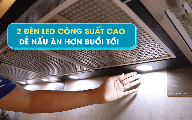 Đèn chiếu sáng của Máy hút mùi cổ điển Malloca H365.7B
